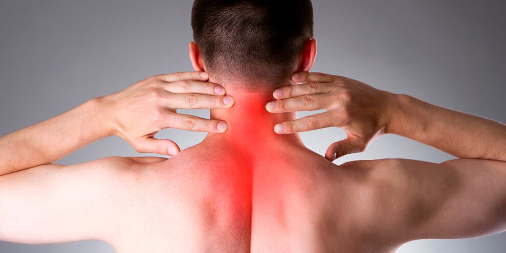 dolor de cuello debido a la osteocondrosis