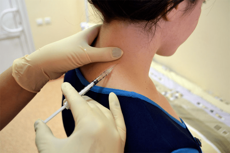 Bloqueo anestésico para la osteocondrosis.
